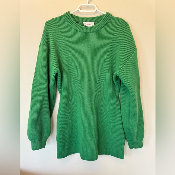 Vibrant Green Crew Neck Ribbed Hourglass Tunic Sweater - Picture 4 of 9